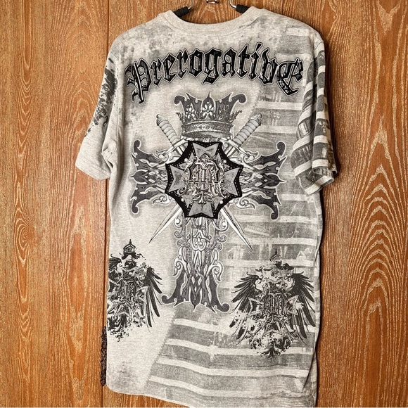 Vintage Y2K Raw Blue Sacred Cross All Over Print Mens Grunge Graphic Street Wear - Picture 10 of 12